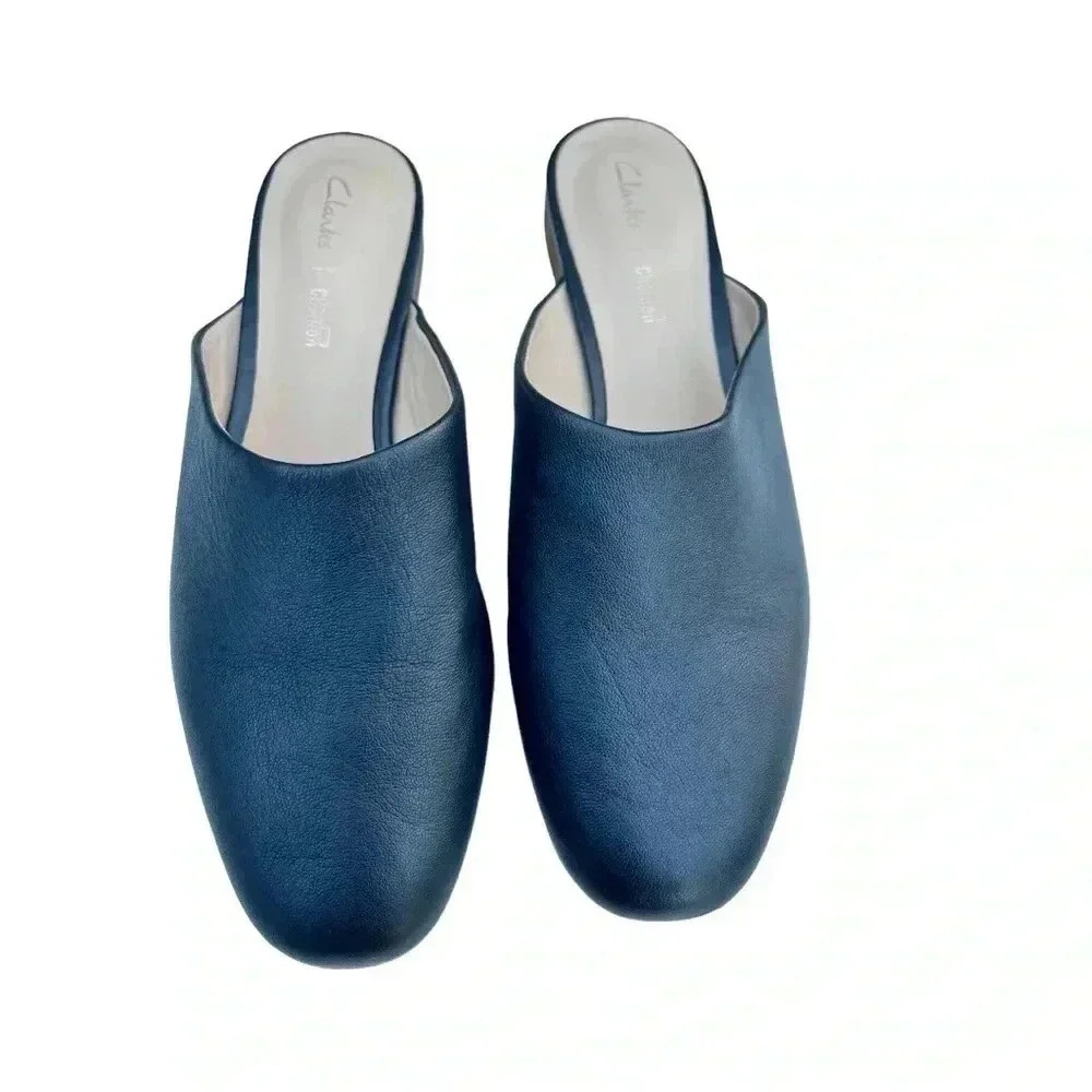 Clark’s Black Leather Slip On Mule•Size 7•Like New No Box•